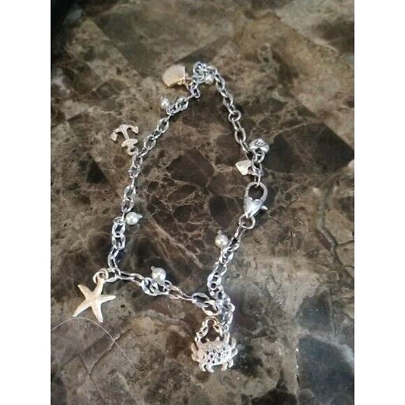 Rare Brighton Shell Starfish Fish Crab Charm Bracelet Adjustable Silver Gold - Picture 4 of 9